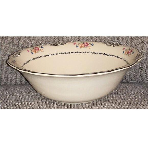 Vintage Homer Laughlin Virginia Rose Floral Porcelain Serving Bowl G49 N8 - Picture 3 of 5